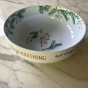 The Cellar Green and White Holiday Bowl NWT